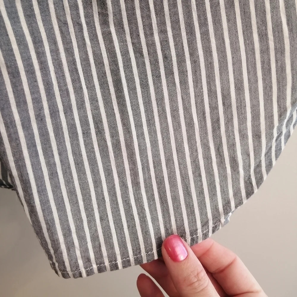 Joie Naro Striped Short Sleeve Button Up Cotton Coastal Nautical Oversize Small - Picture 12 of 16